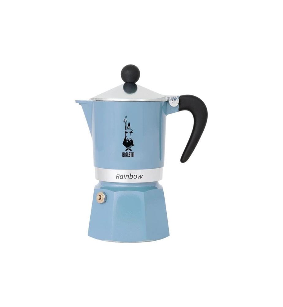 BIALETTI - Cafetière italienne Rainbow pour 3 tasses, bleu