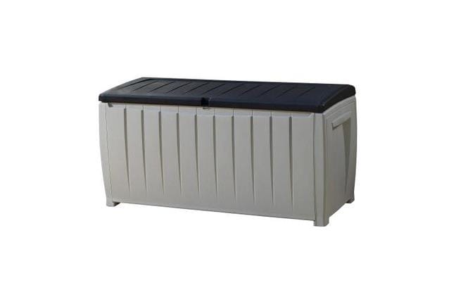 Coffre de Rangement Extérieur Novel 340L - Beige & Brun Espresso