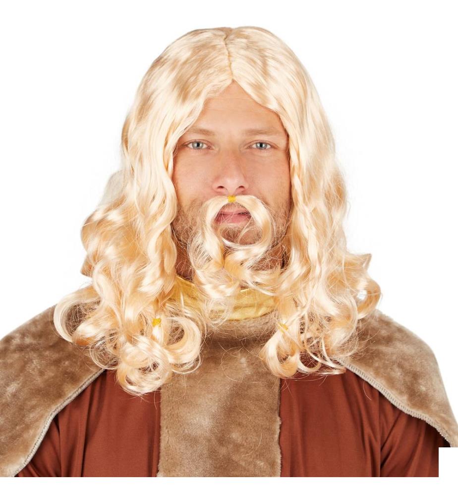 Perruque pour homme viking blond