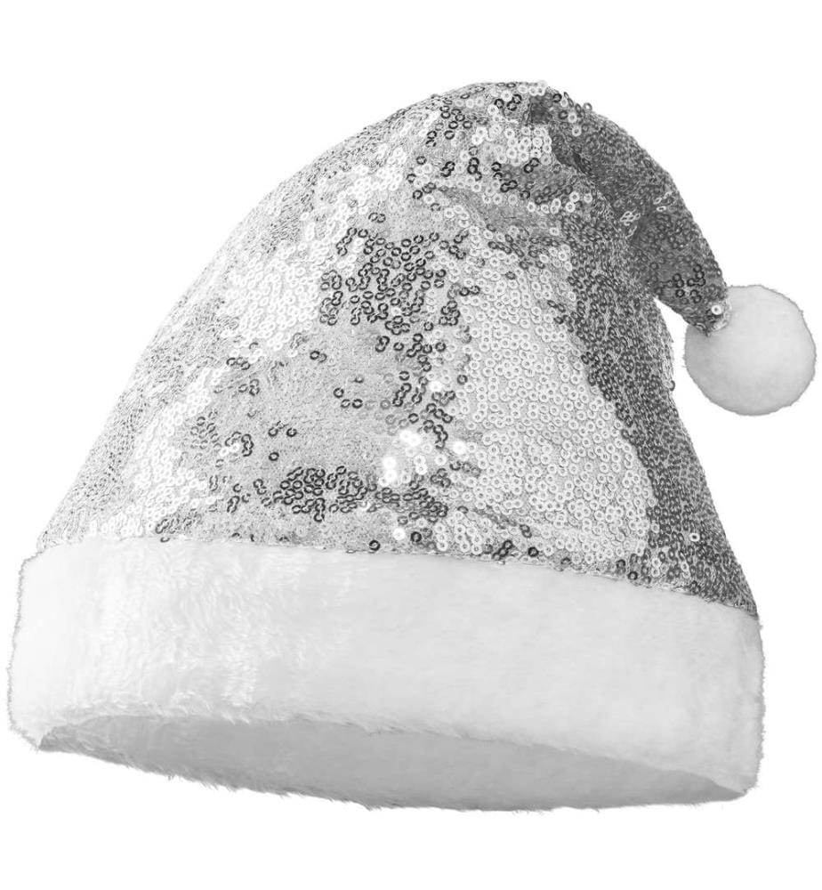 Bonnet de Noël à paillettes argentées
