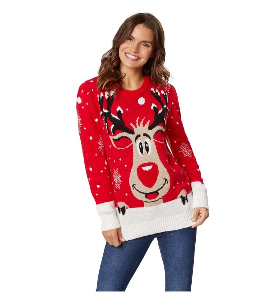 Pull de Noël Rudi le renne pour femmes