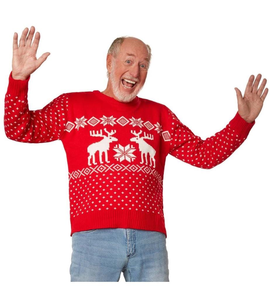 Pull de Noël Tempête de neige rouge-blanc