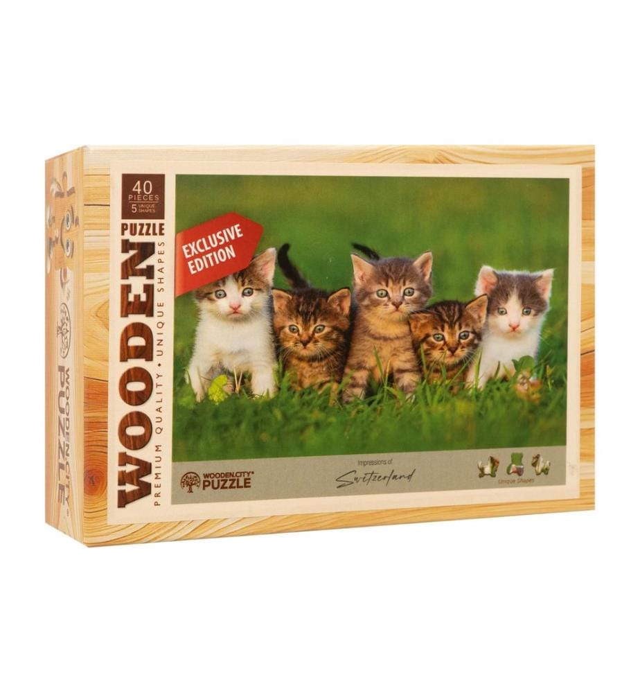 Wooden City Puzzle en bois Chaton 40 pièces