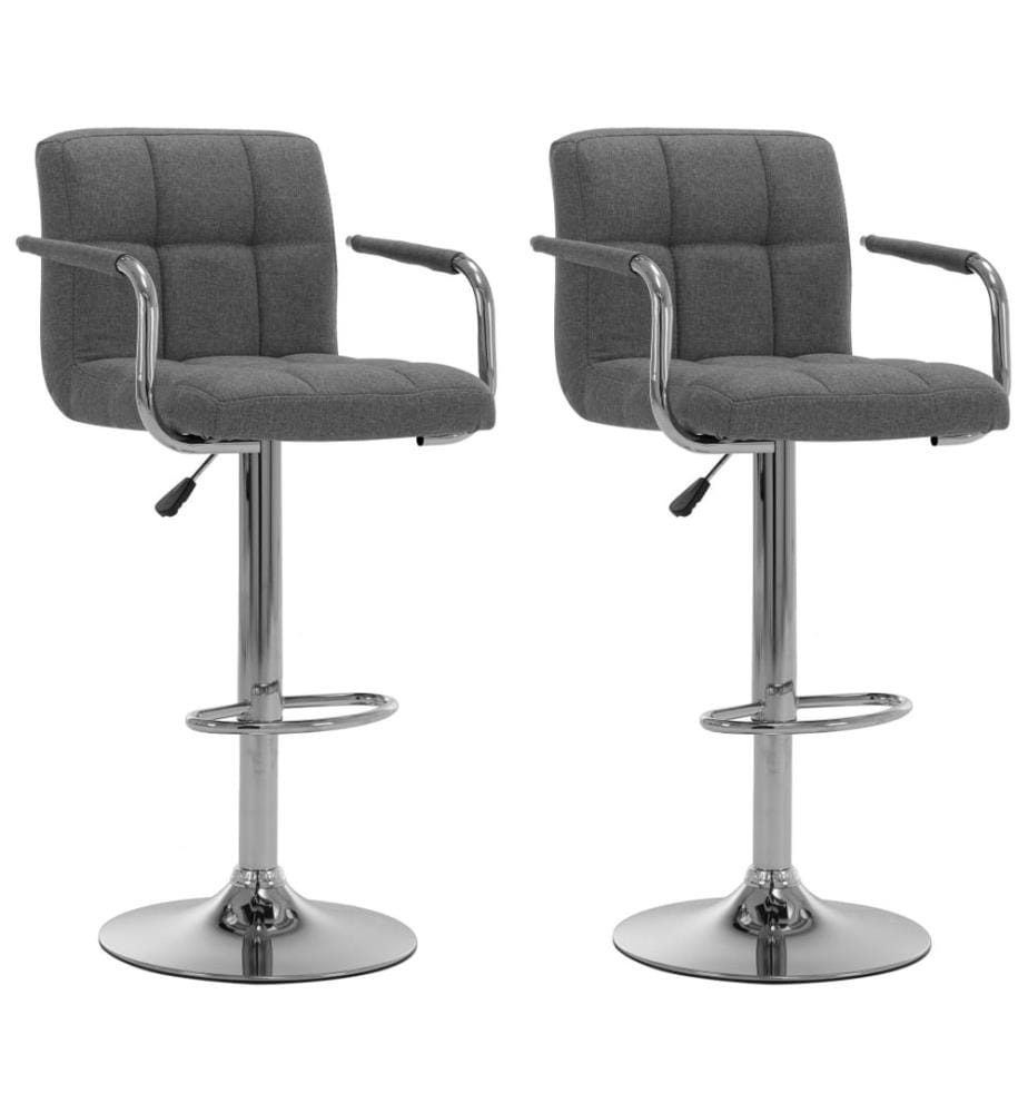 Chaises de bar lot de 2 gris clair tissu