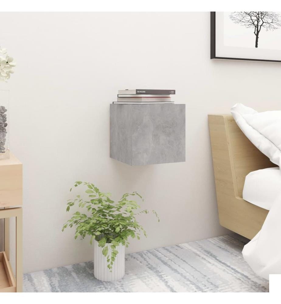 Table de chevet Gris béton 30,5x30x30 cm Bois d'ingénierie