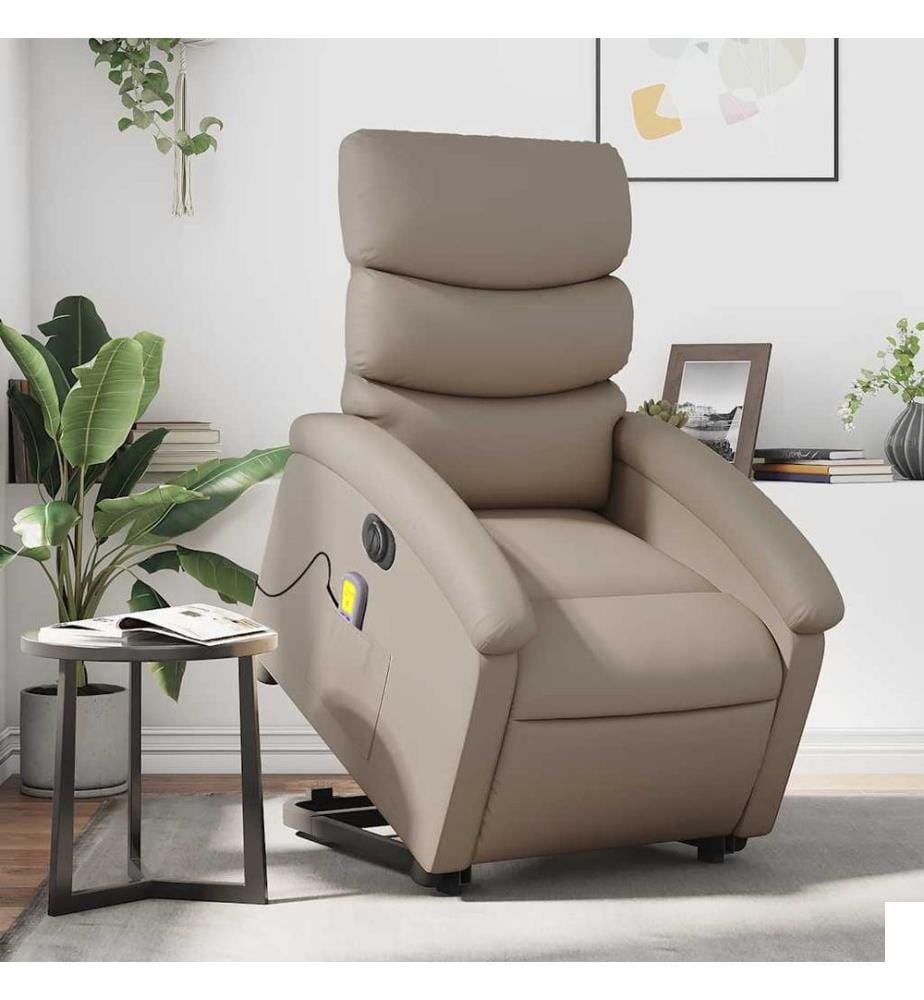 Fauteuil inclinable de massage électrique cappuccino similicuir