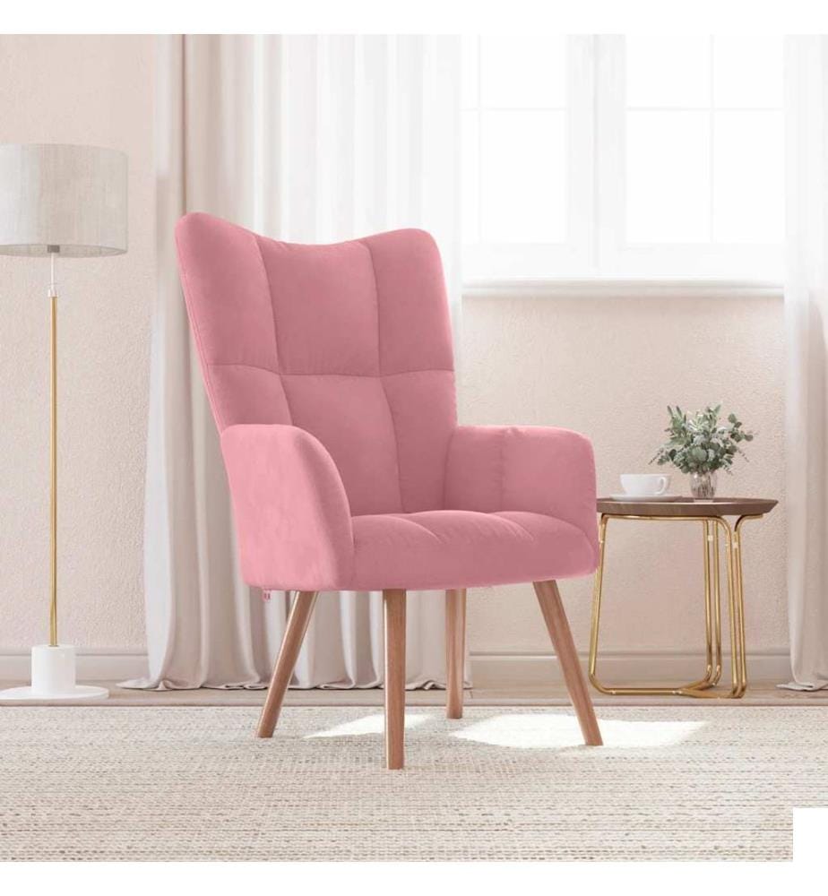 Chaise de relaxation Rose Velours
