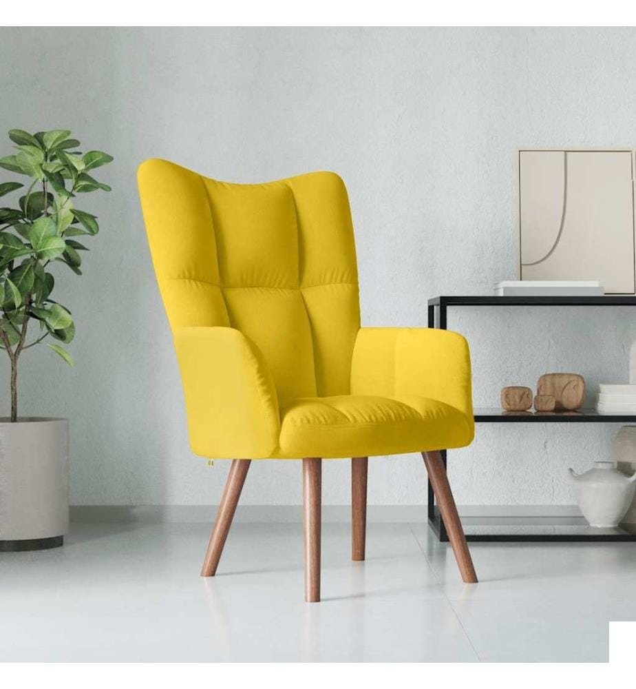 Chaise de relaxation Jaune moutarde Velours
