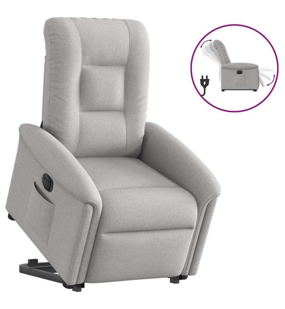 Fauteuil inclinable électrique gris nuage tissu