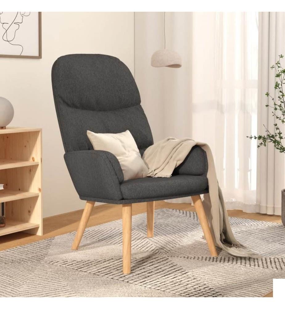 Chaise de relaxation Gris foncé Tissu