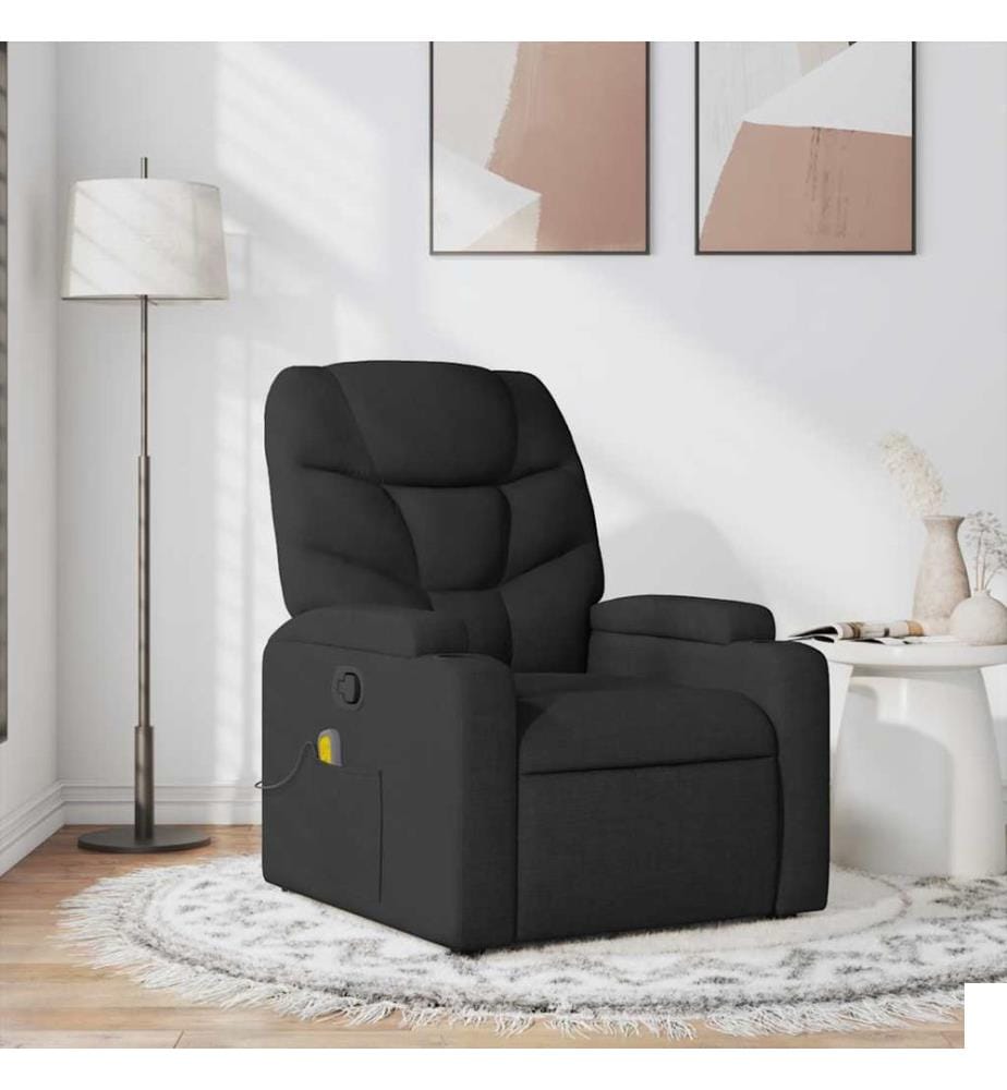 Fauteuil de massage inclinable Noir Tissu