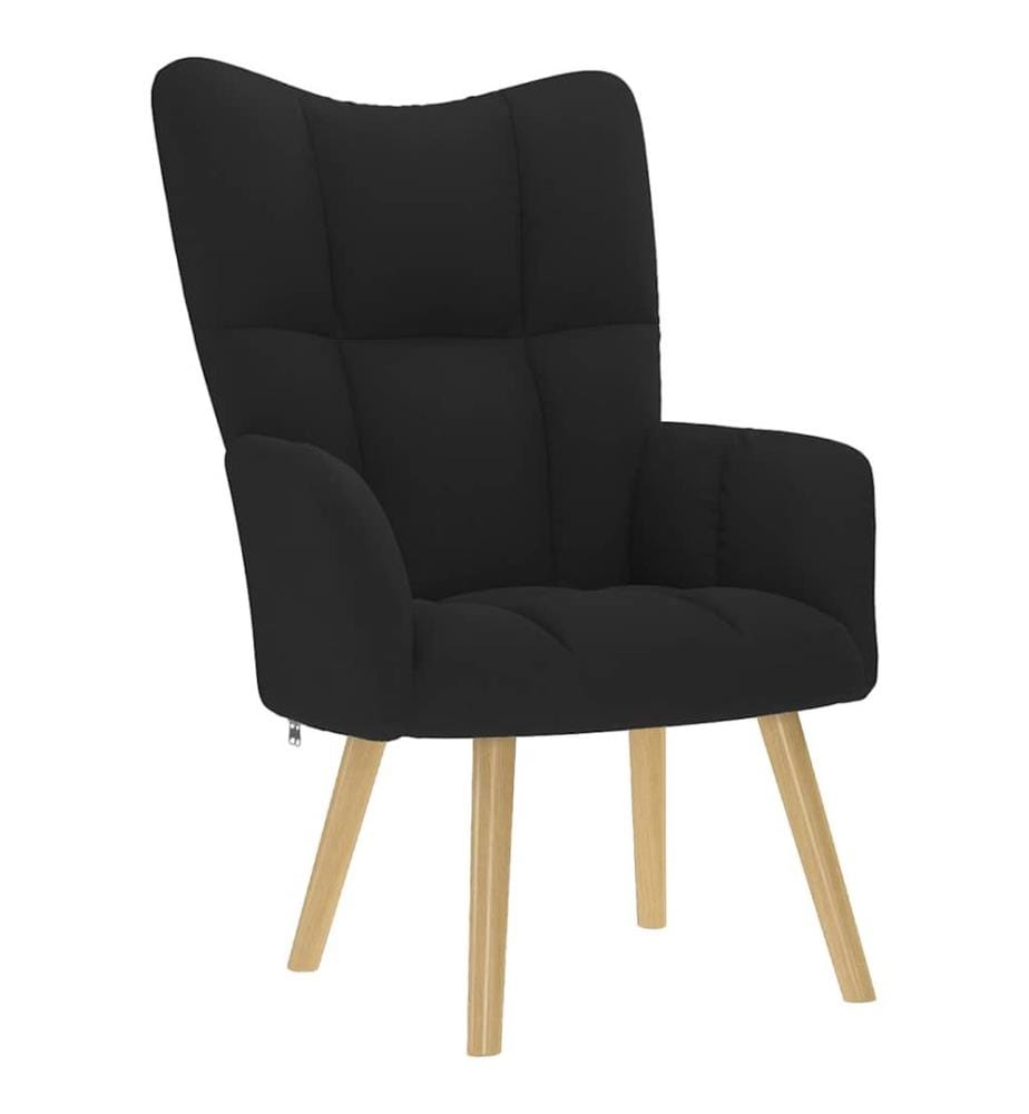 Chaise de relaxation Noir Tissu