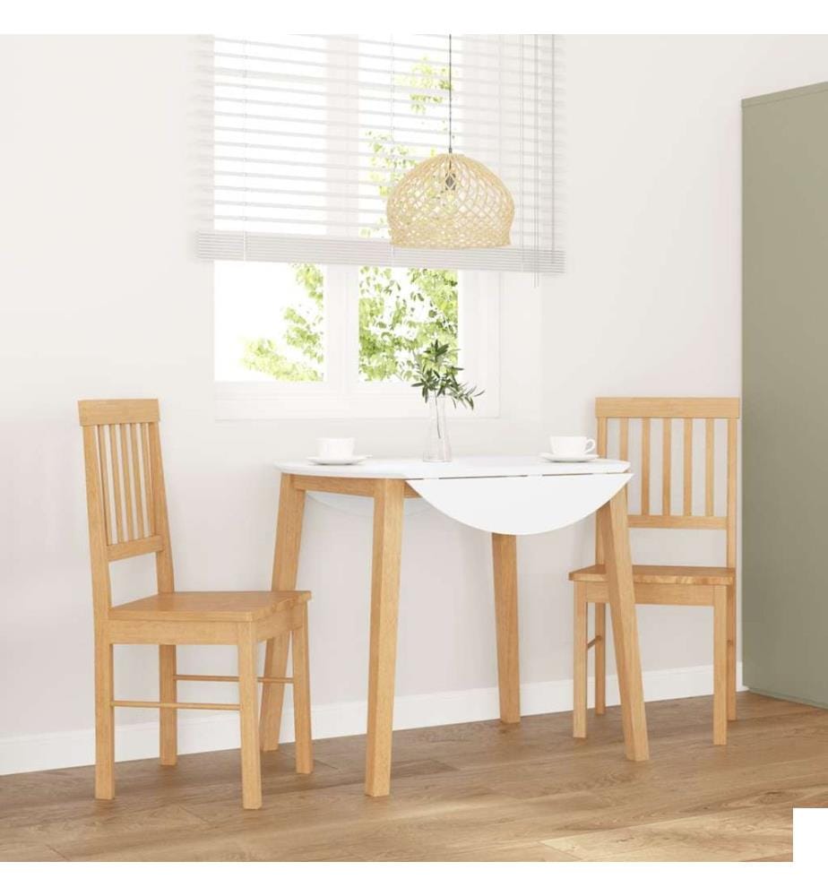 Chaises à manger 2 pcs bois massif caoutchouc