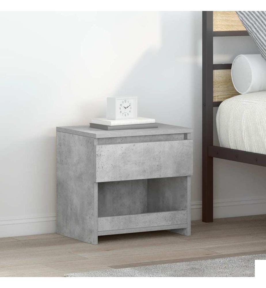 Table de chevet Gris béton 40x30x39 cm Bois dingénierie