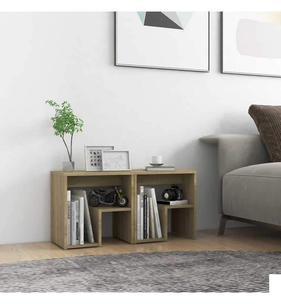 Tables de chevet 2pcs chêne sonoma 40x30x40cm bois d'ingénierie