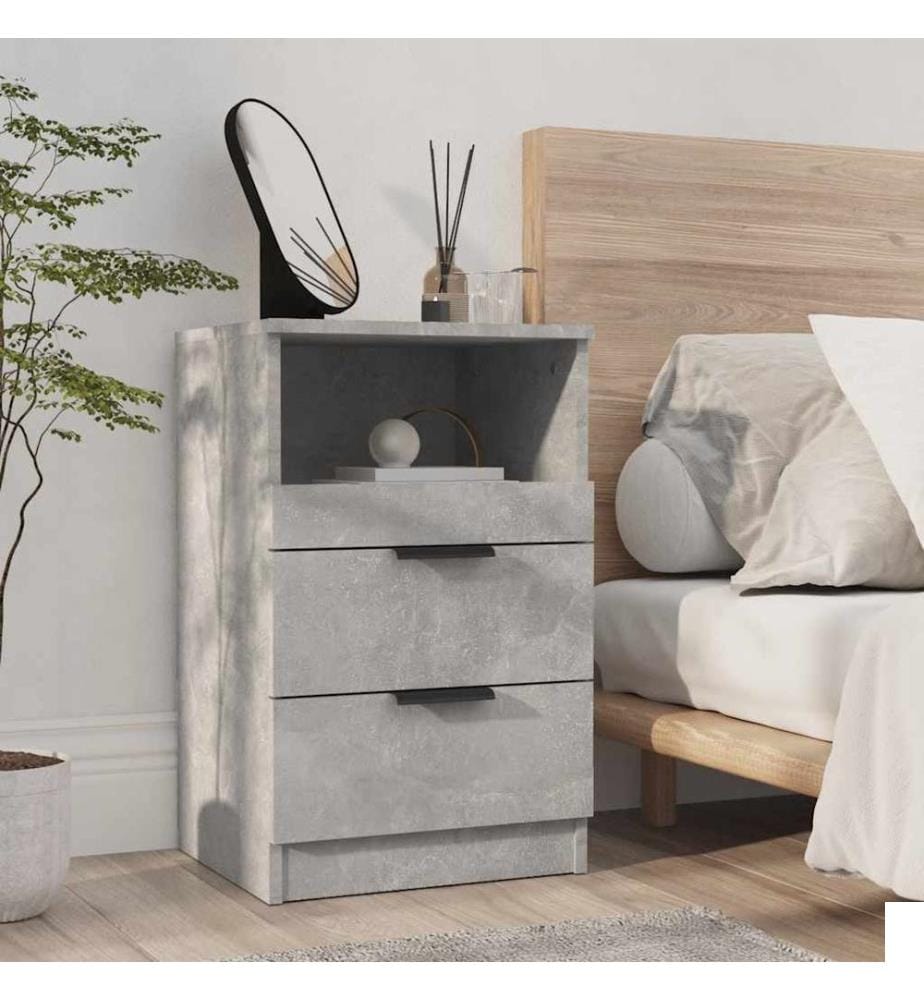 Table de chevet Gris béton Bois d'ingénierie