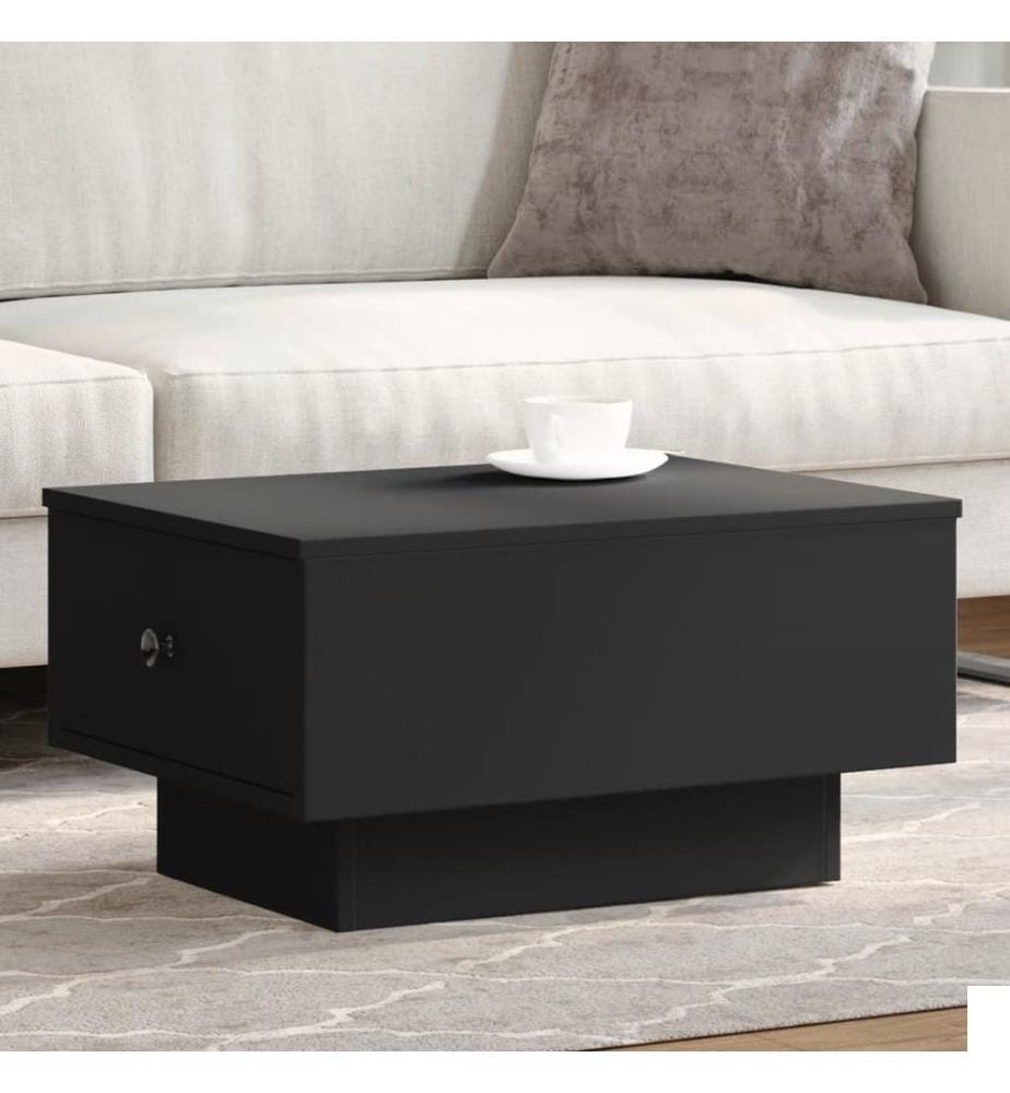 Table basse noir 60x45x31 cm bois d'ingénierie
