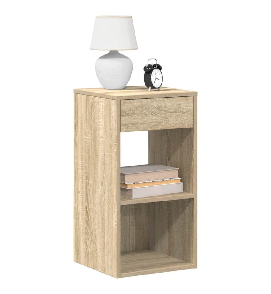 Tables de chevet avec tiroir 2 pcs chêne sonoma 35x34x66,5 cm