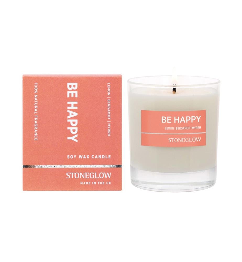 Bougie parfumée Be Happy Citron, Bergamote & Myrrhe - 220 g