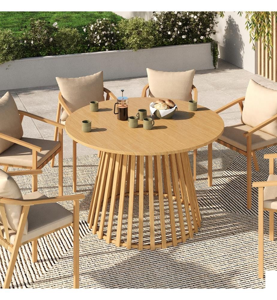 Table de jardin Hortensia ronde Ø120cm - Brun
