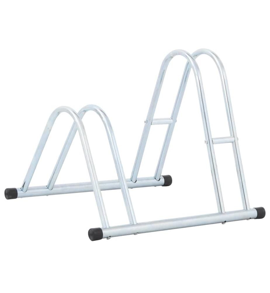 Support de vélo au sol autoportant pour 2 vélos acier galvanisé