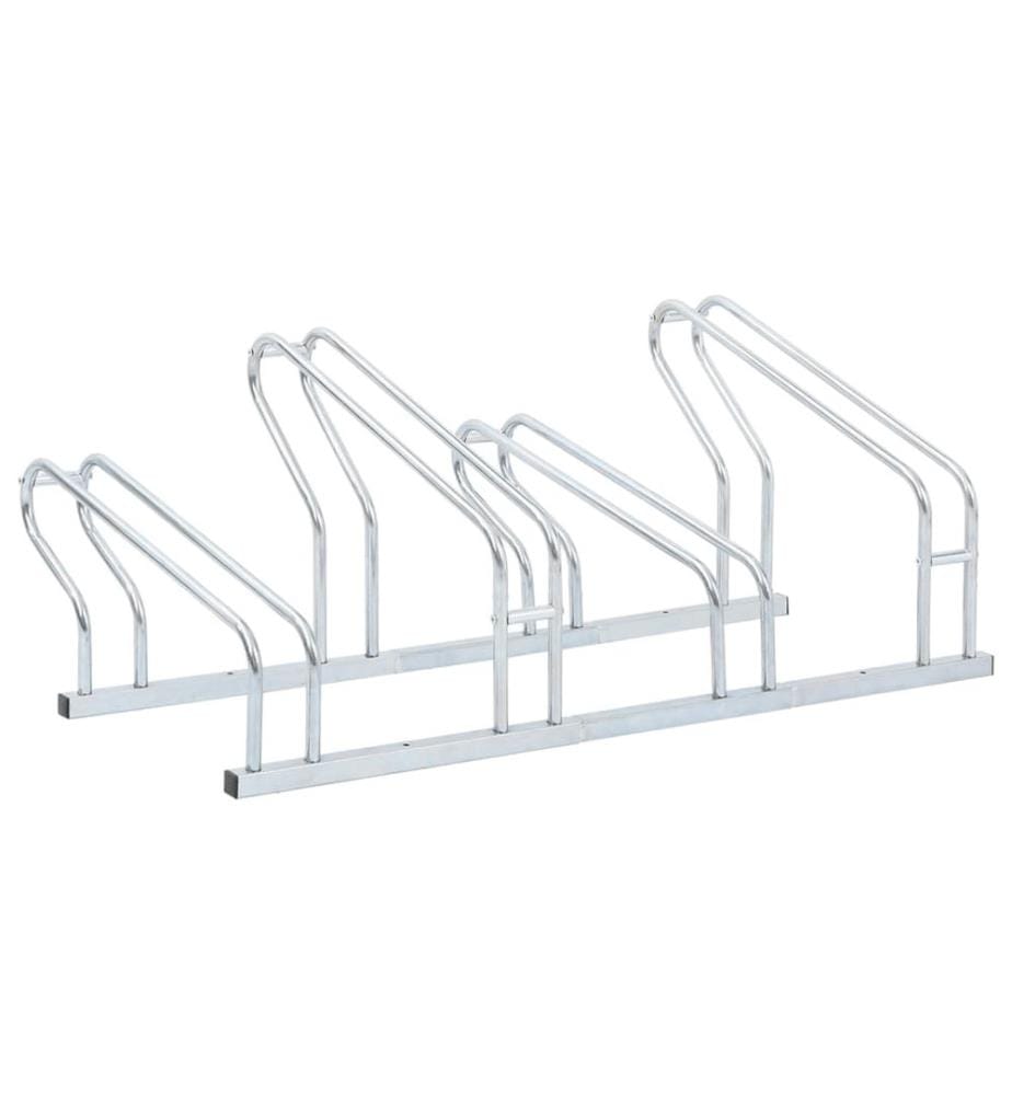 Support de vélo au sol autoportant pour 4 vélos acier galvanisé