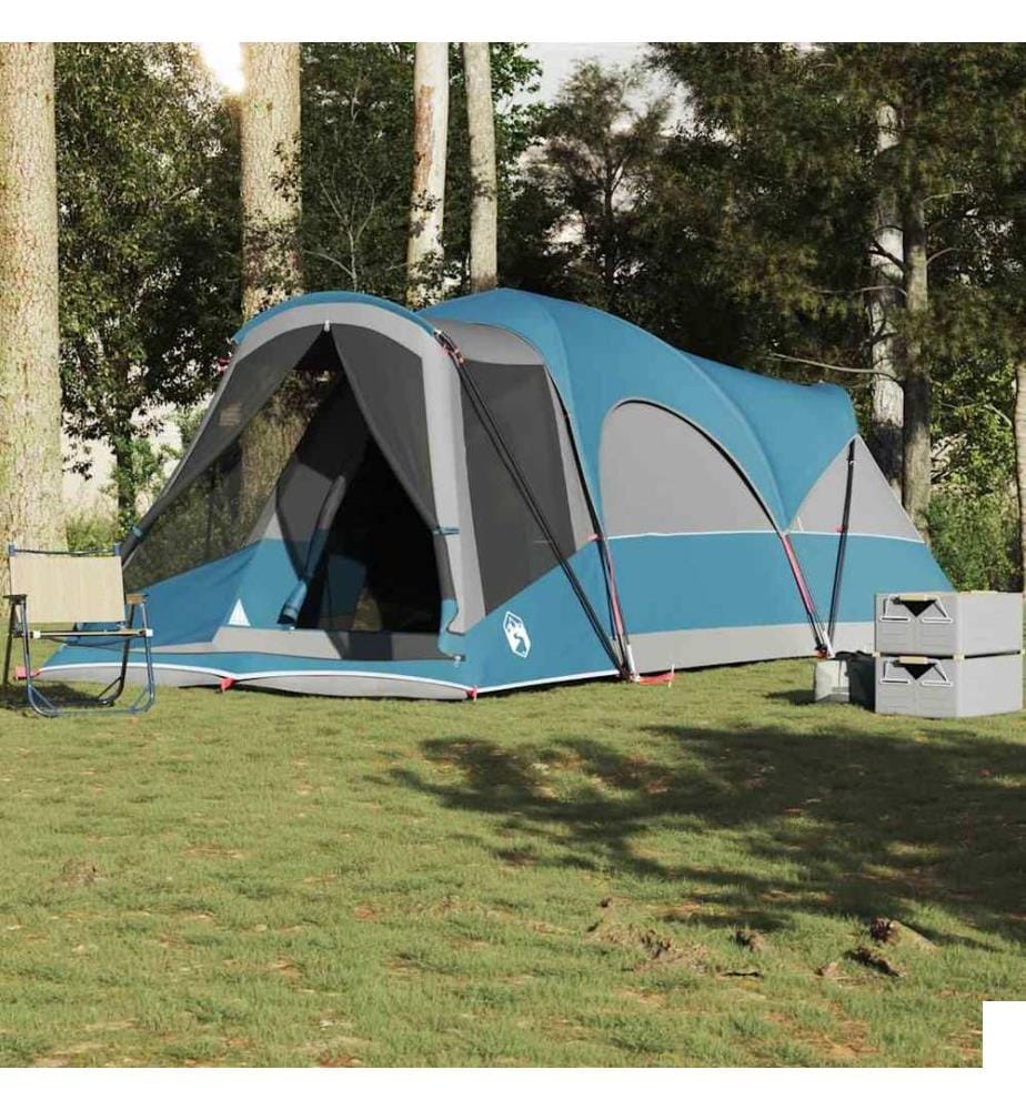 Tente familiale tunnel 8 personnes bleu imperméable