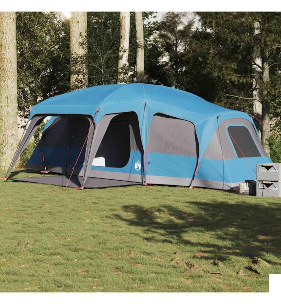 Tente familiale avec dôme de porche 9personnes bleu imperméable
