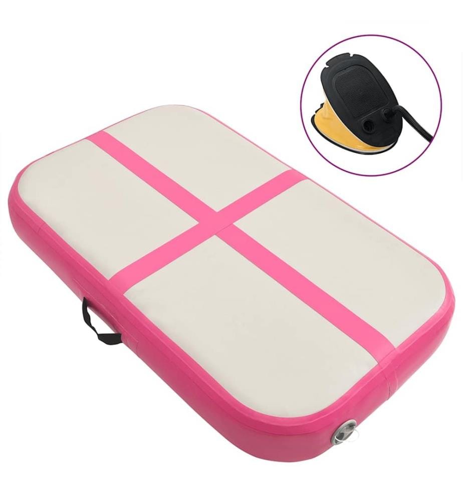 Tapis gonflable de gymnastique avec pompe 60x100x10 cm PVC Rose