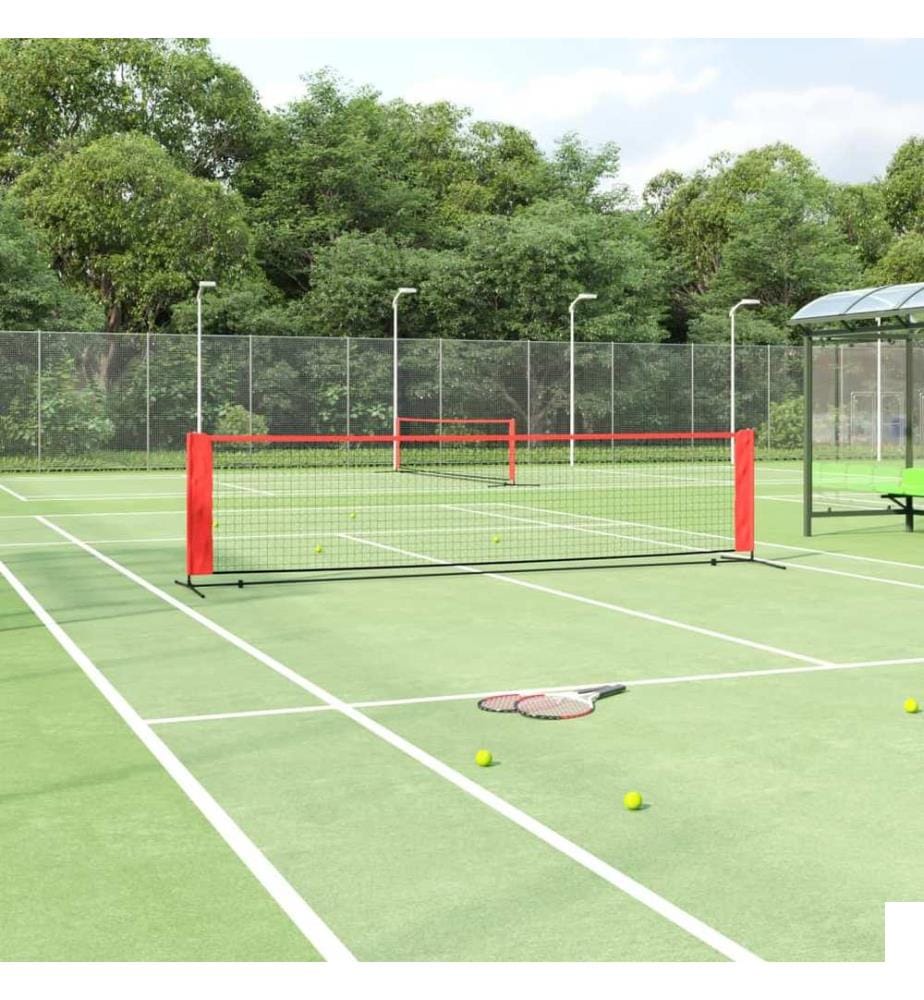 Filet de tennis Noir et rouge 400x100x87 cm Polyester