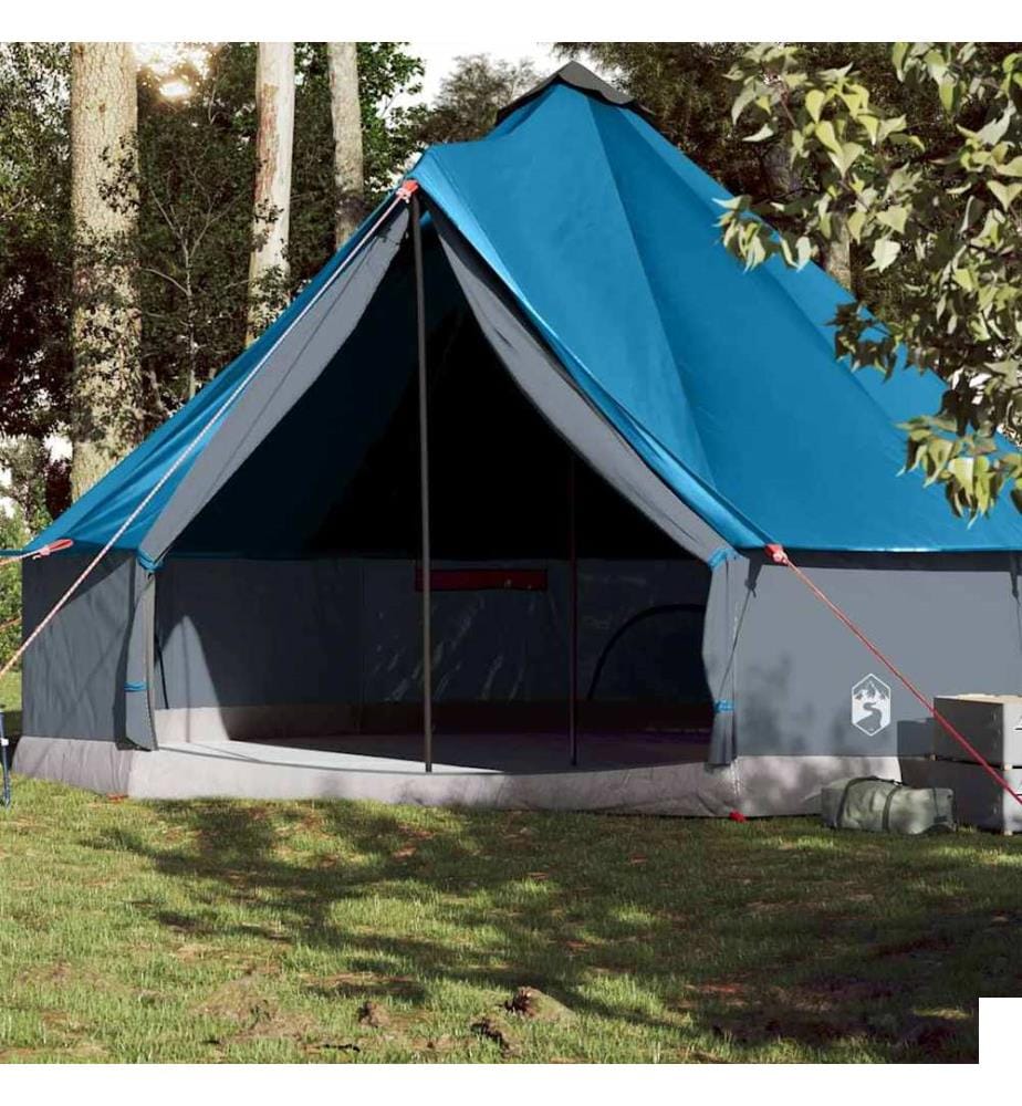 Tente familiale tipi 10 personnes bleu imperméable