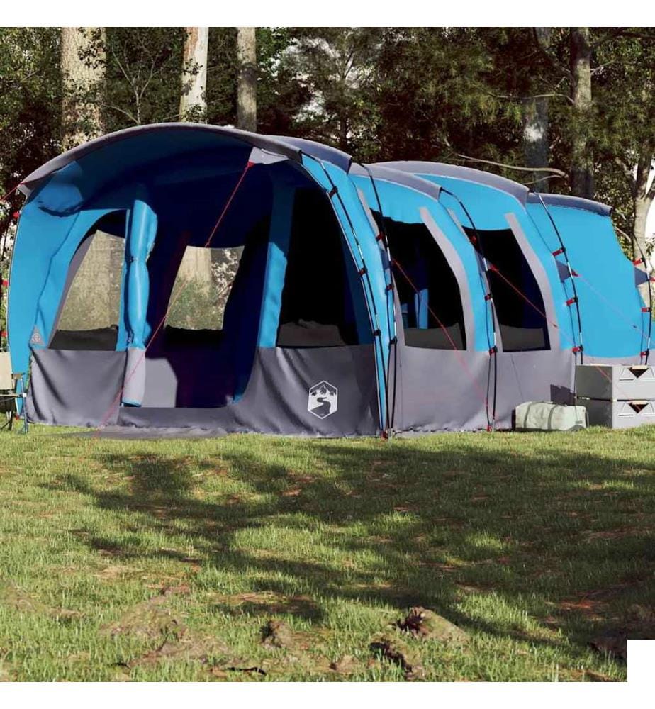 Tente familiale tunnel 8 personnes bleu imperméable