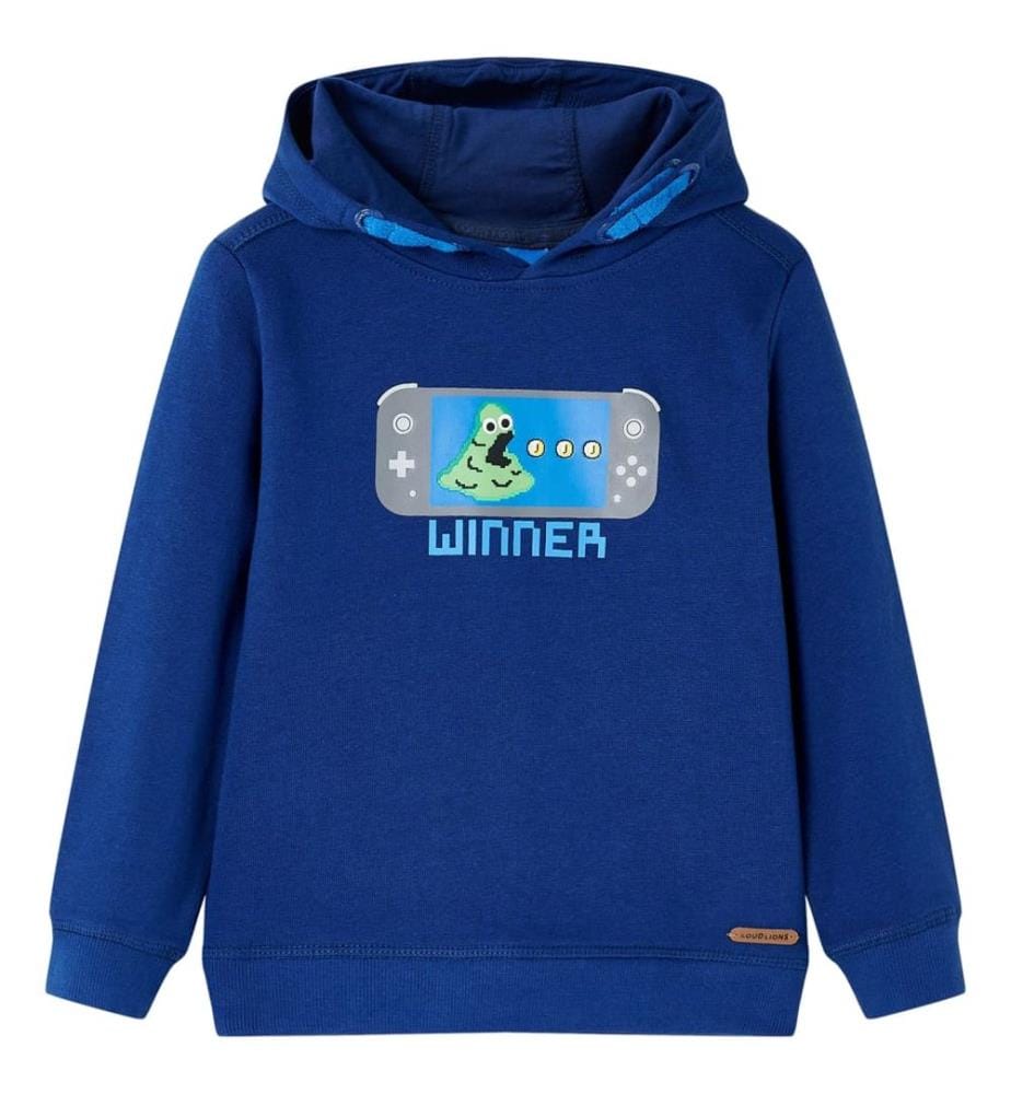 Sweatshirt à capuche pour enfant bleu foncé 128
