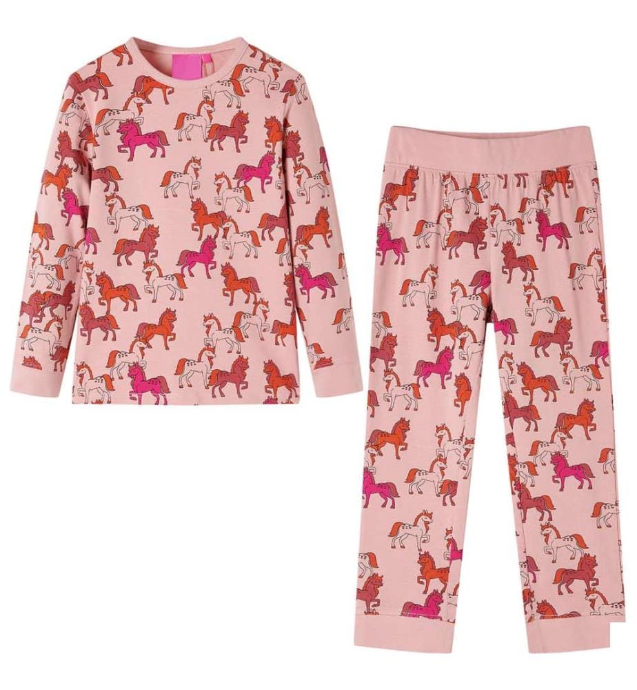 Pyjamas enfants à manches longues rose clair 104