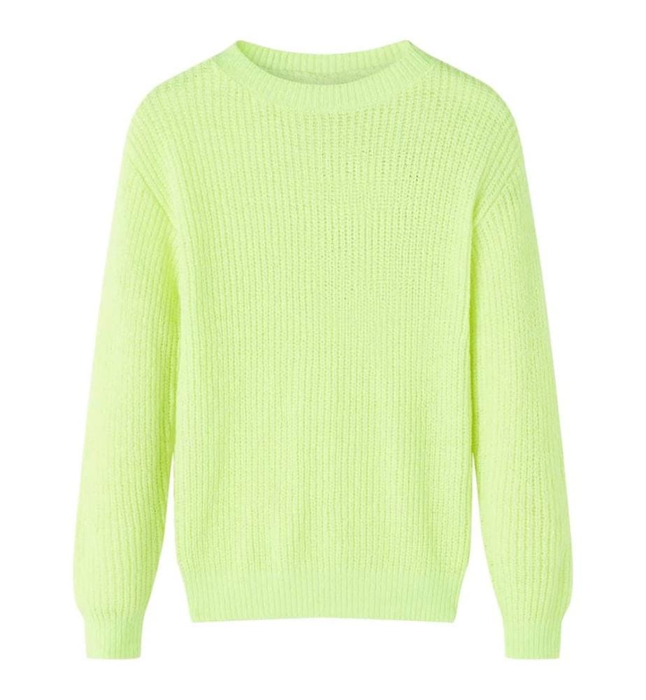 Pull-over tricoté pour enfants jaune fluo 128