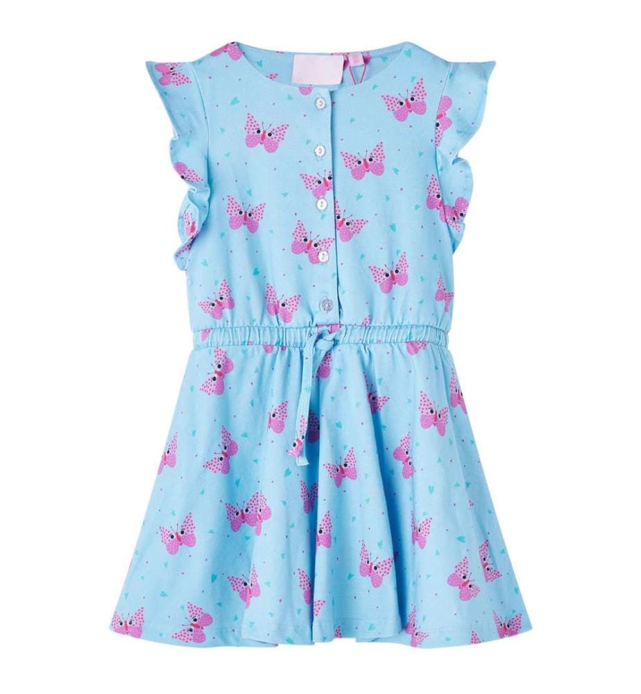Robe pour enfants avec boutons sans manches bleu 128