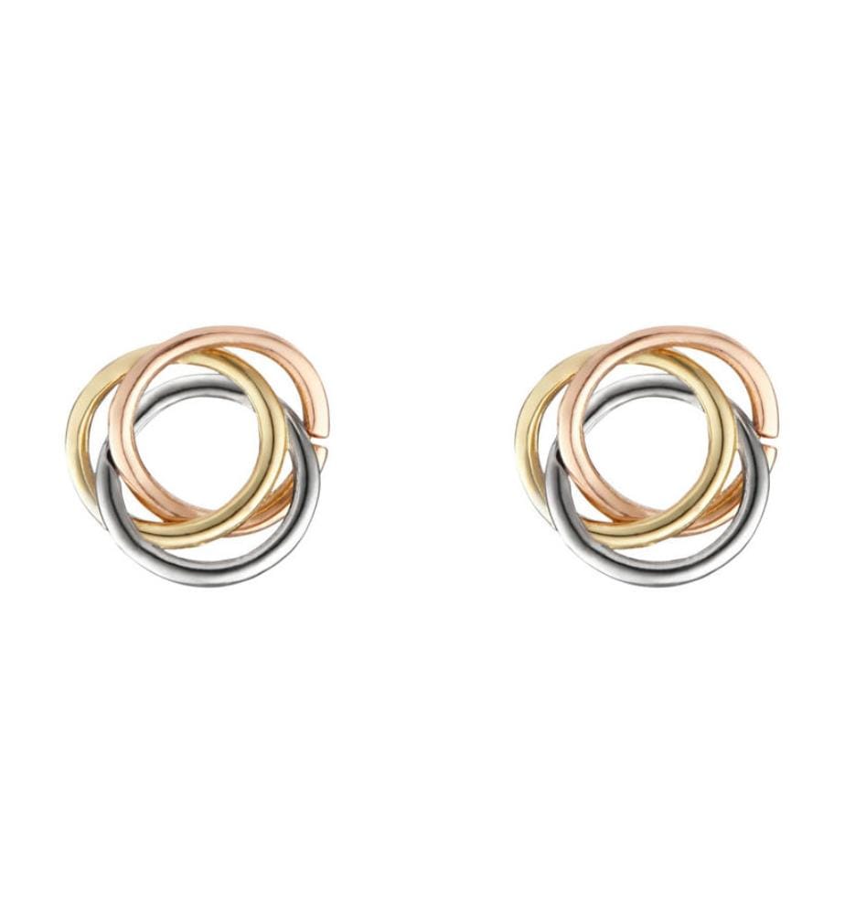 Boucles d'Oreilles Croisade - Or Tricolore et Zirconium