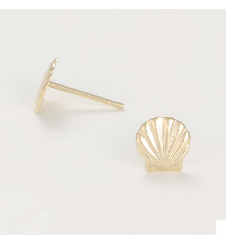 Boucles d'Oreilles Coquillages - Or Jaune 375/1000