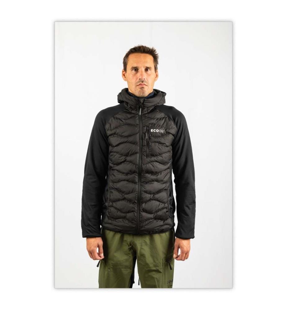 Doudoune Isolante Hybride Ecoactive Avec Capuchon - Noir