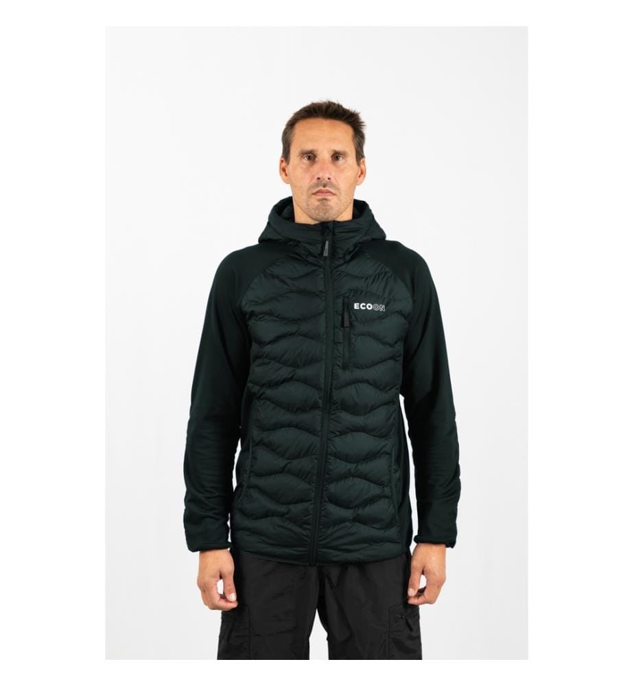 Veste hybride isolante avec capuche  Vert foncé