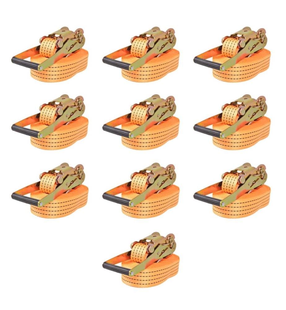 Sangle darrimage à cliquet 10 pcs 2 tonnes 8 m x 50 mm Orange