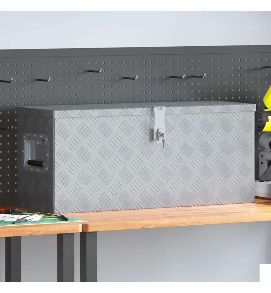 Boîte en aluminium 76,5 x 26,5 x 33 cm Argenté