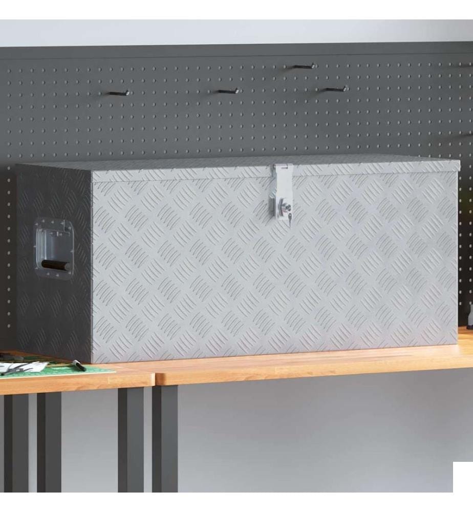 Boîte en aluminium 90,5x35x40 cm Argenté