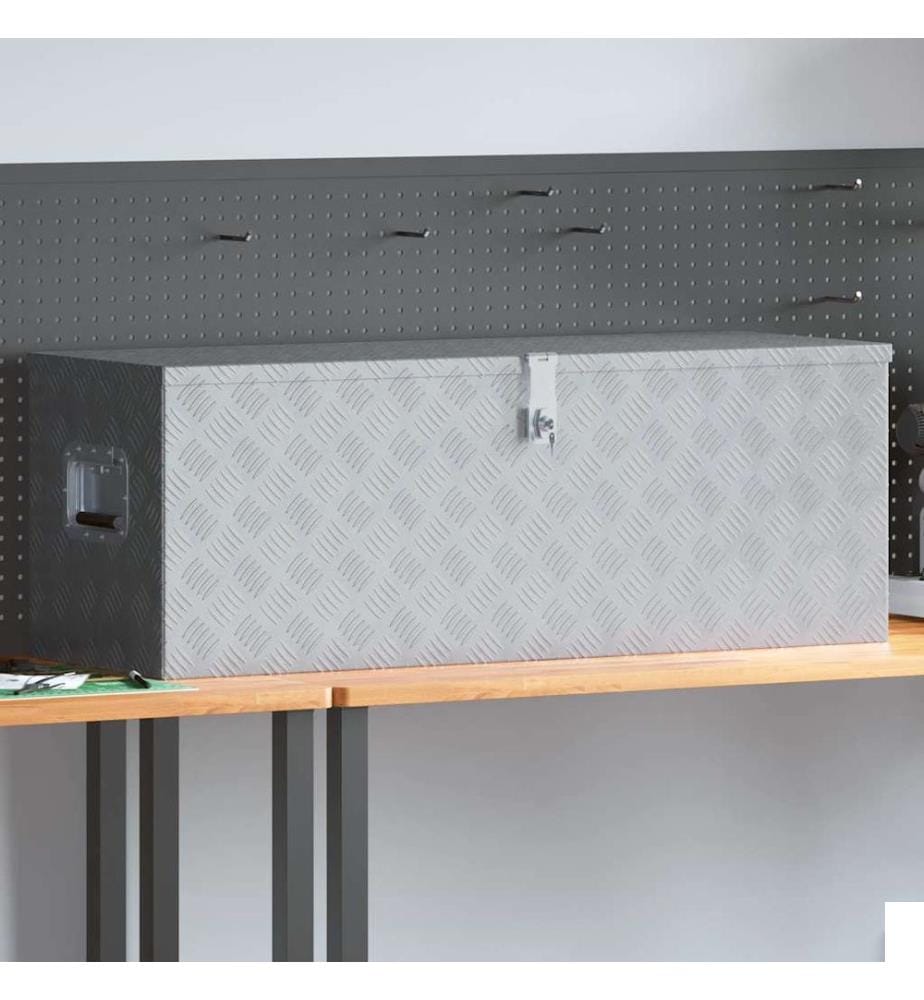 Boîte en aluminium 110,5 x 38,5 x 40 cm Argenté
