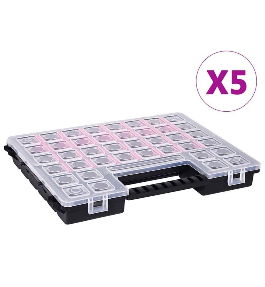 Boîtes d'assortiment 5 pcs 385x283x50 mm Plastique
