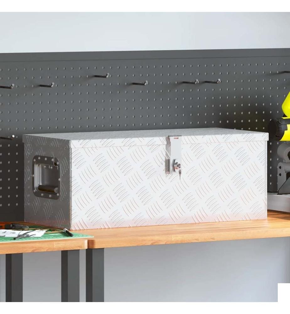 Boîte de rangement Argenté 70x31x27 cm Aluminium
