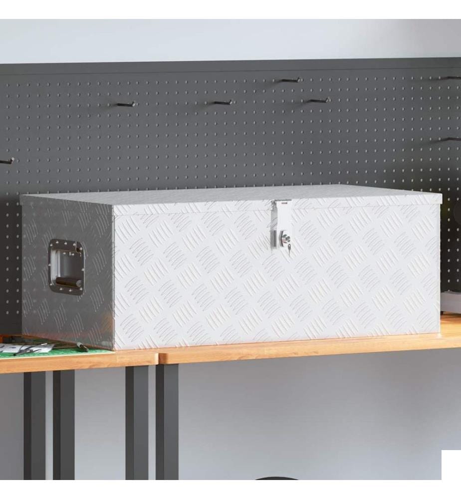 Boîte de rangement Argenté 90x47x33,5 cm Aluminium