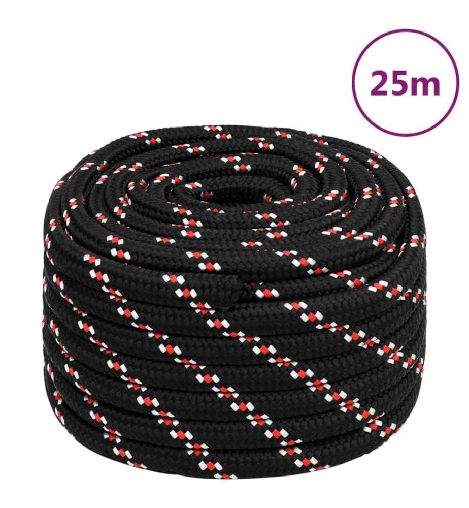 Corde de bateau Noir 20 mm 25 m Polypropylène