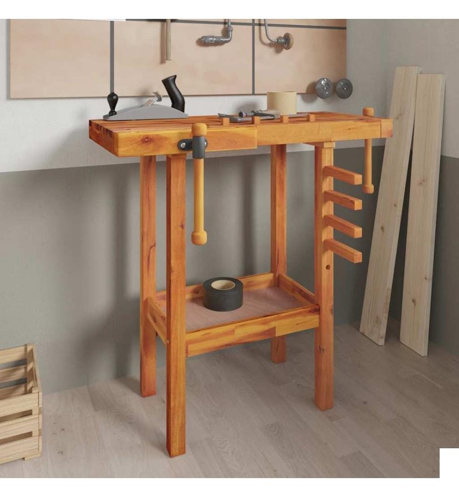 Établi avec étaux 92x48x83 cm Bois massif d'acacia