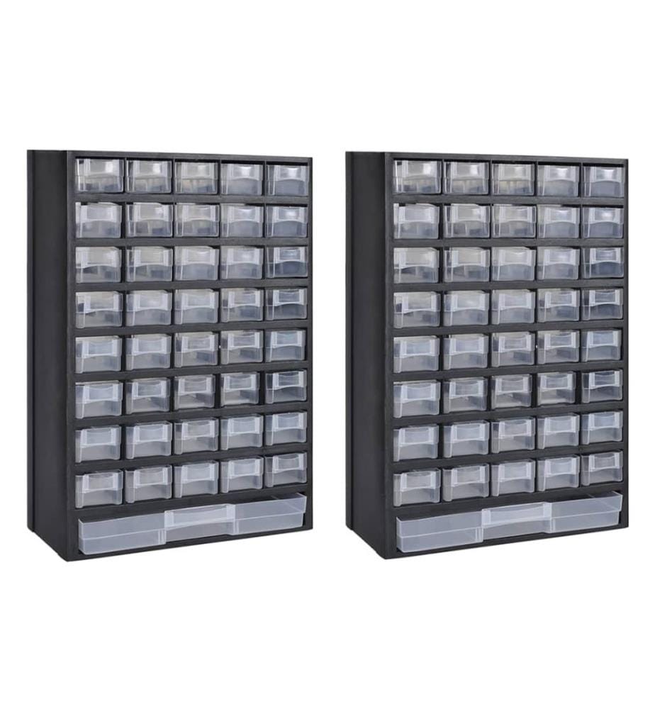 Boîte à outils de rangement avec 41 tiroirs 2 pcs Plastique
